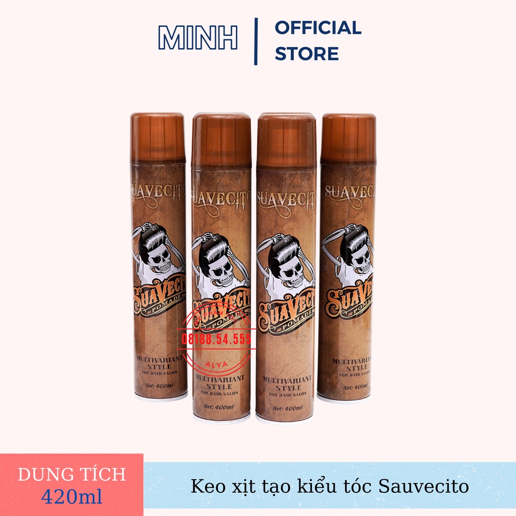 Gôm, keo xịt tóc SUAVECITO 420ml tạo kiểu giữ nếp cho tóc. HÀNG CHÍNH HÃNG .