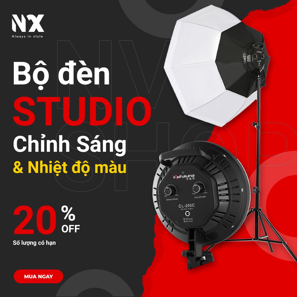 Bộ đèn studio điều chỉnh ánh sáng và nhiệt độ màu chụp ảnh, quay phim, Livestream chuyên nghiệp PARABOL