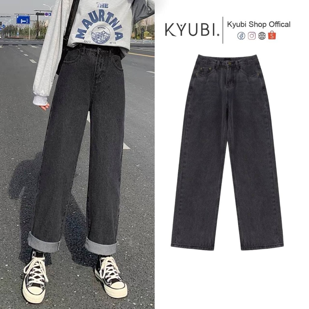 Quần Jeans Baggy Ống Rộng [ Nhạt ] - Kyubi BJR21L | BigBuy360 - bigbuy360.vn