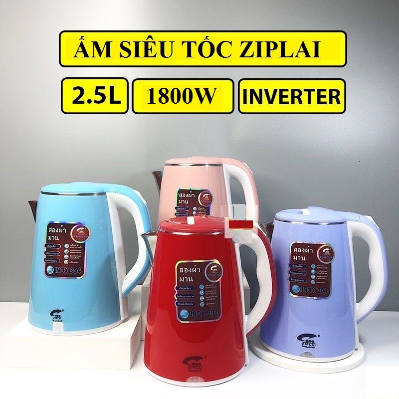 SALE SỐC Ấm siêu tốc ZIPLAI Thailand 2 lớp 2,5l