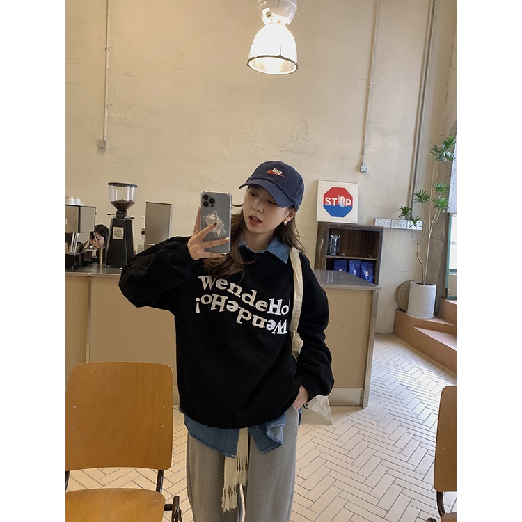 Áo Sweater nỉ nữ Hàn Quốc Áo Nỉ nữ Cao cấp Form rộng Ulzzang Thời trang In chữ Thu Đông | BigBuy360 - bigbuy360.vn