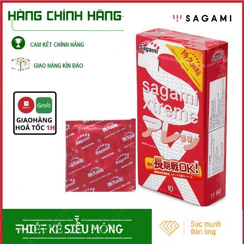 Bao Cao Su SAGAMI Xtreme Feel Long [CHÍNH HÃNG] Gân Gai Siêu Mỏng (10bao/Hộp),mang đến sự mới mẻ,kéo dài cho cuộc yêu
