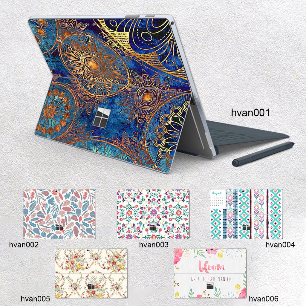 Skin dán hình Hoa văn cho Surface Go, Pro 2, Pro 3, Pro 4, Pro 5, Pro 6, Pro 7, Pro X