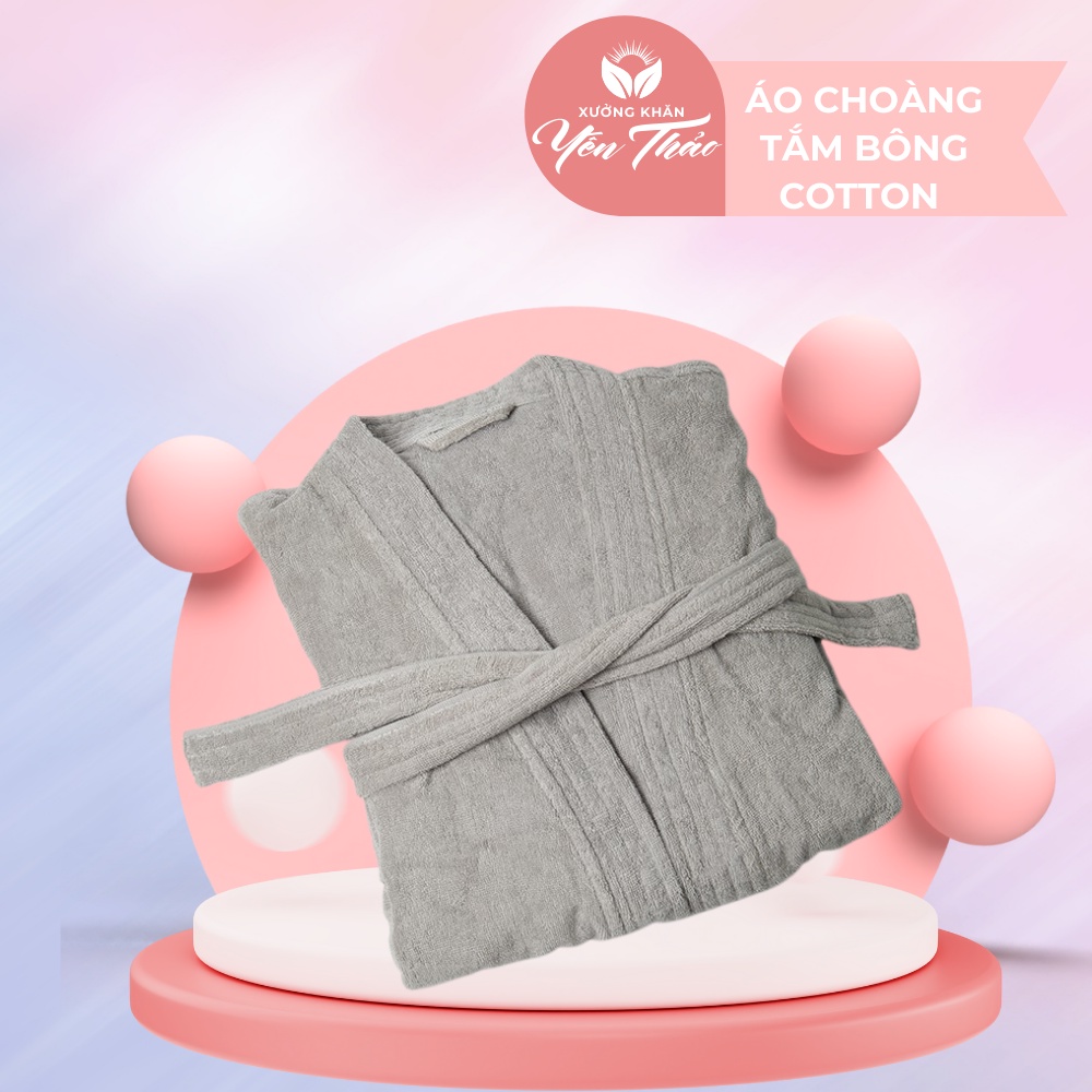 Áo Choàng Tắm Khách Sạn 900gram Chất Cotton Mềm Mại Kiểu Dáng Unisex Nam Nữ Sang Trọng Hiện Đại