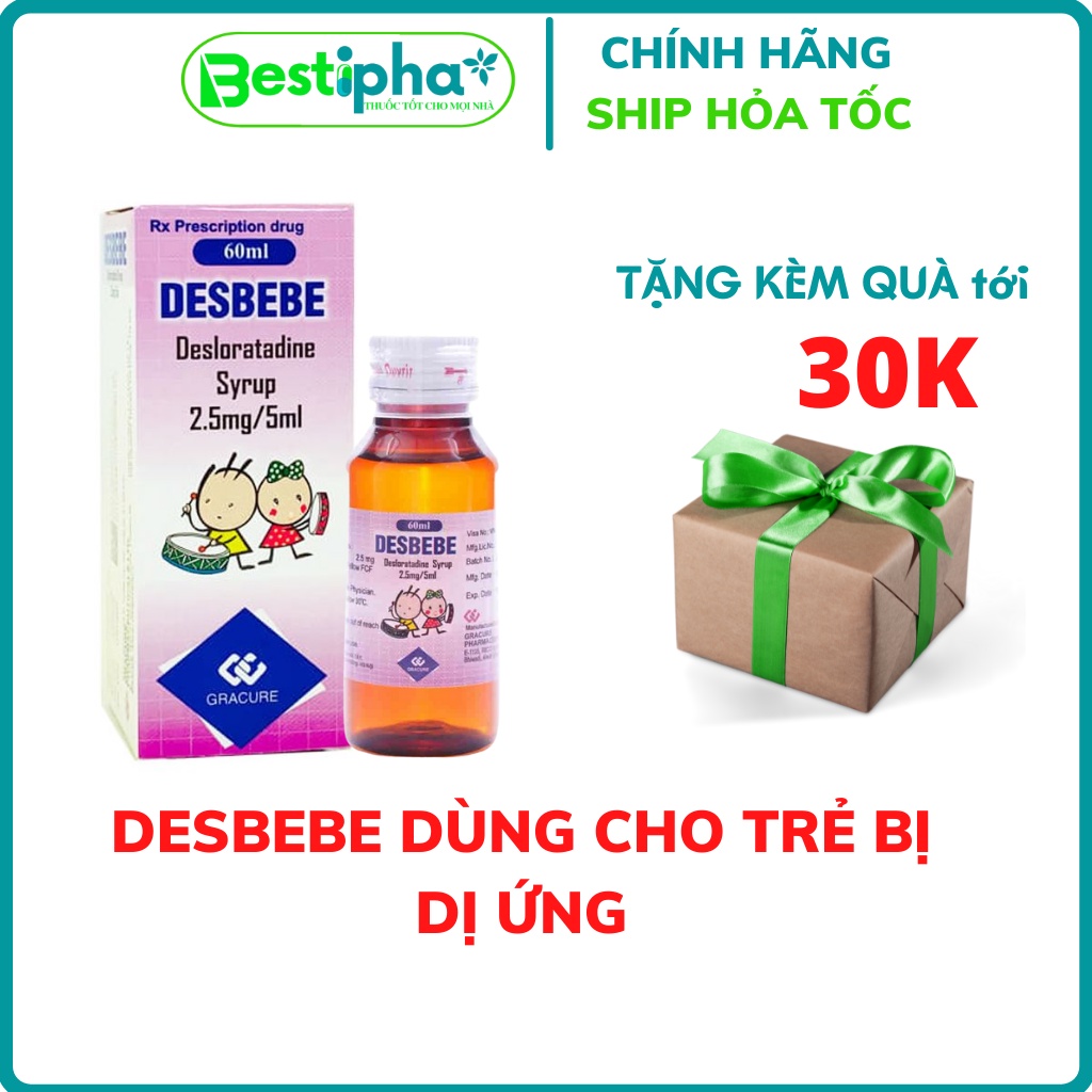 Desbebe siro ngăn tình trạng dị ứng, ổn định hệ miễn dịch cho trẻ  Lọ 60ml