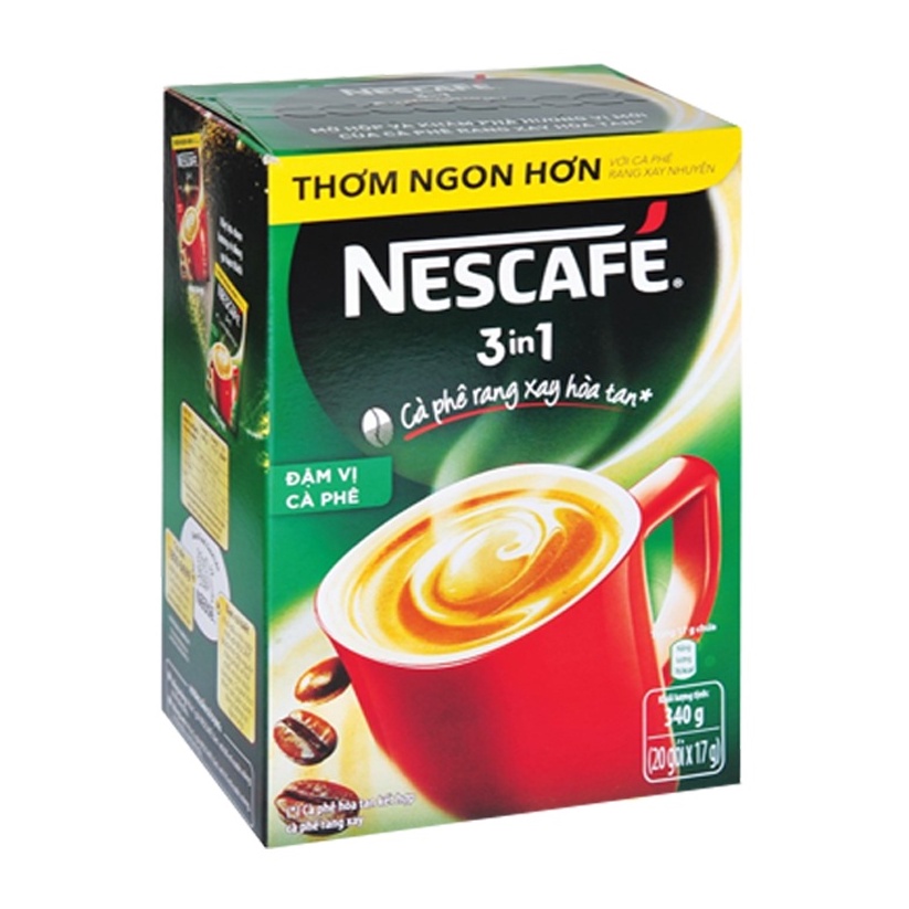 Hộp 20 gói x 17g NESCAFE 3in1 Rang xay Đậm Đà Hài Hòa