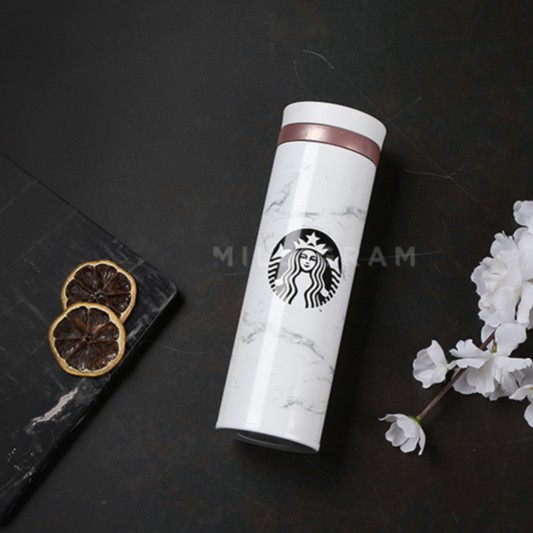 [ MẪU MỚI 2021 ] Bình giữ nhiệt JNO Marble White Thermos Starbucks Hàn Quốc 500ml