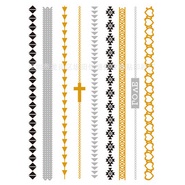 Hình xăm vàng bạc ánh kim, golden hoa văn dán tay, chân tham gia đi lễ hội, rave, music festival biển