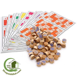 Bộ cờ lô tô bằng giấy, số bằng gỗ