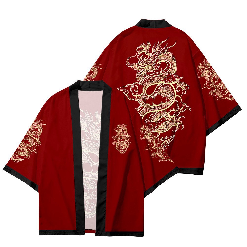 Áo Khoác Kimono Dáng Rộng In Hình Rồng Graffiti 3D 7 Màu Thời Trang Mùa Hè