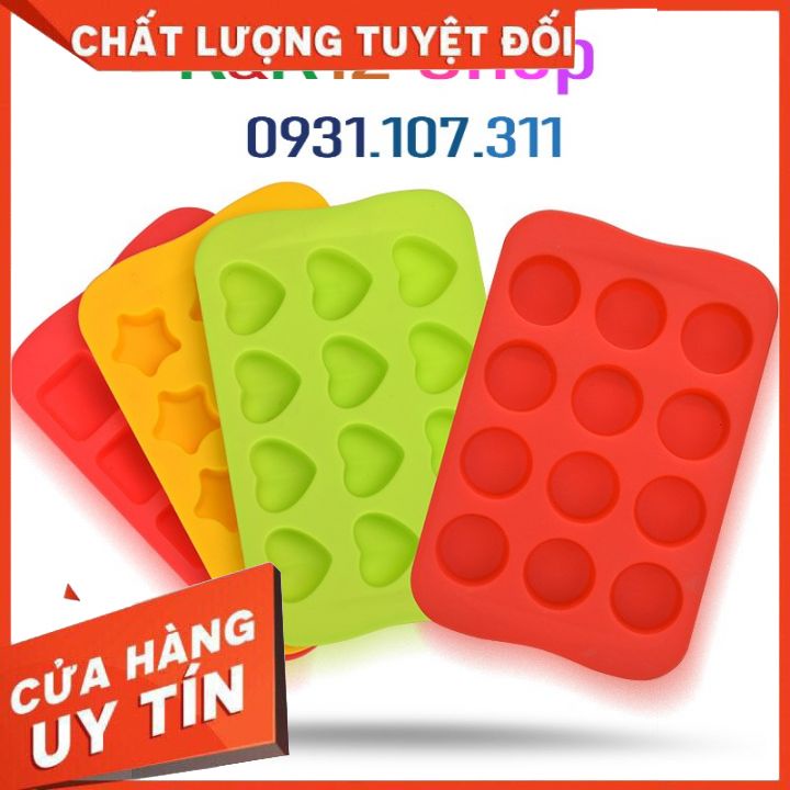 Khay làm đá silicon cao cấp. Khay đá 24 ngăn có nắp đậy. Khay đá silicon hình tròn, vuông, trái tim, ngôi sao.