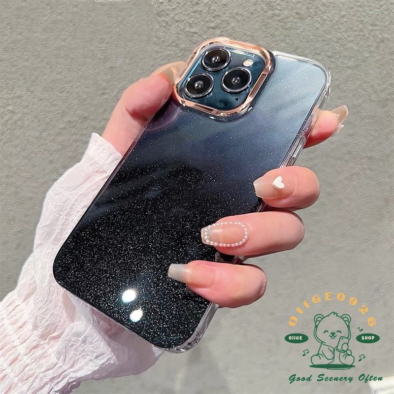 Ốp Điện Thoại TPU Hai Màu gradient Lấp Lánh Cho Iphone14 13 12 11 Pro Max