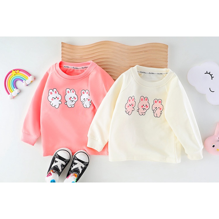 Bộ quần áo phối dây kiểu hoạt hình AMILA đáng yêu cho bé gái mùa thu dễ thương