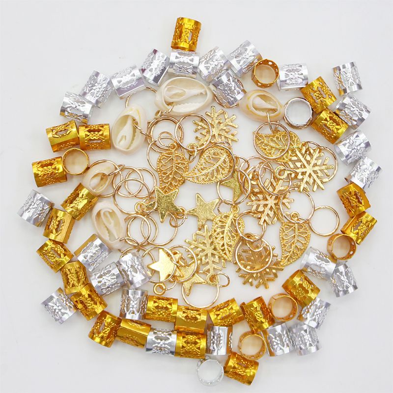 Set 80 Hạt Kim Loại Dùng Để Trang Trí Tóc Tết Độc Đáo
