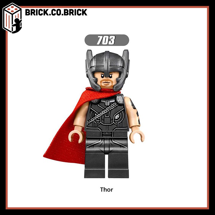 Đồ chơi lắp ráp non lego và mô hình minifigure nhân vật tiêu biểu trong phim Thần Sấm Thor: Tận thế Ragnarok X0172