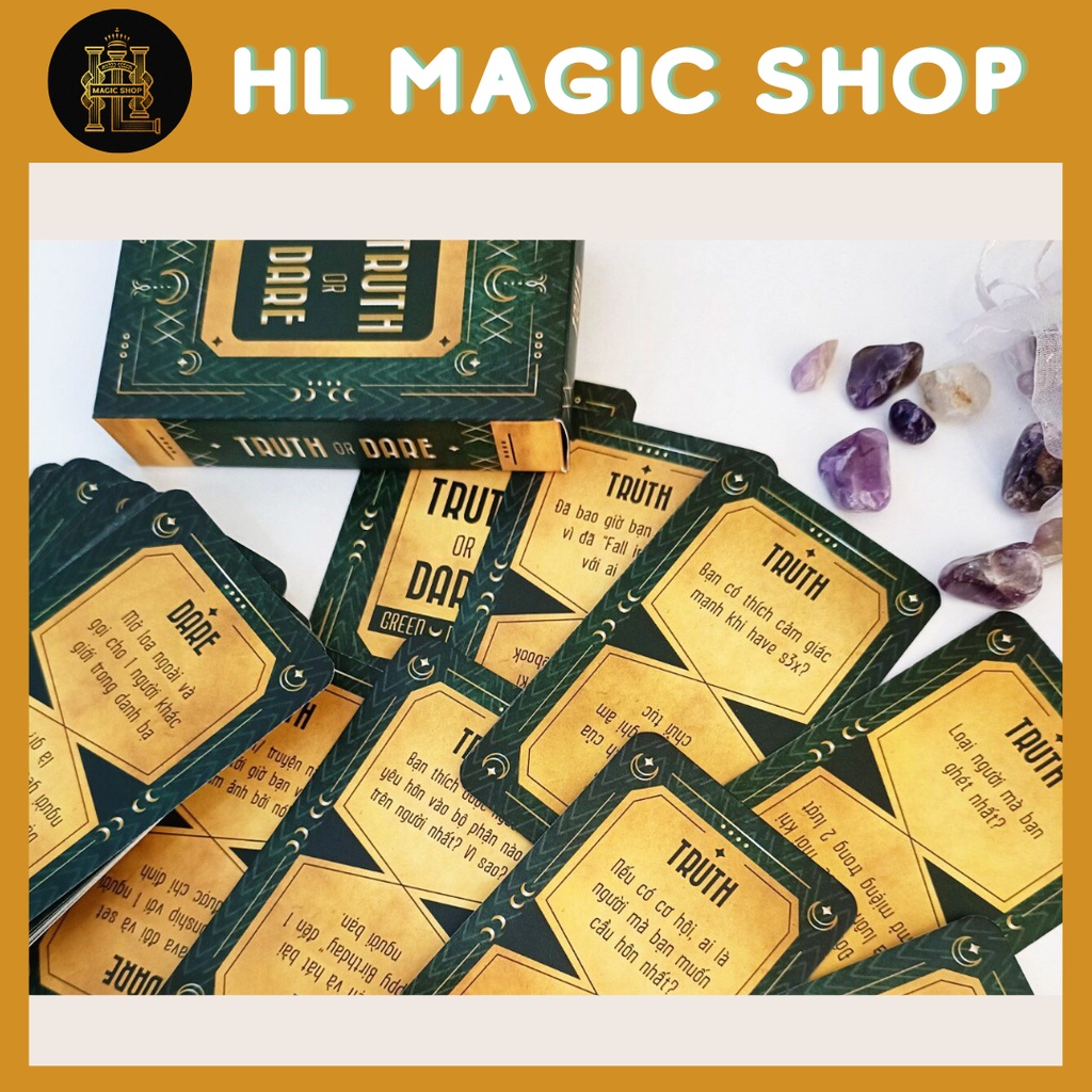 Bộ bài Board game Truth or Dare Green Moon việt hoá - Thiết kế dạng Tarot 50 lá bài 50 luật game