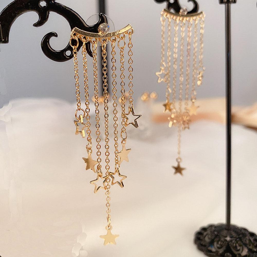 Bông Tai Mạ Bạc 925 Hình Giọt Nước DANILO|Kim Tay Dài Lấp Lánh|Trang Sức Dự Tiệc