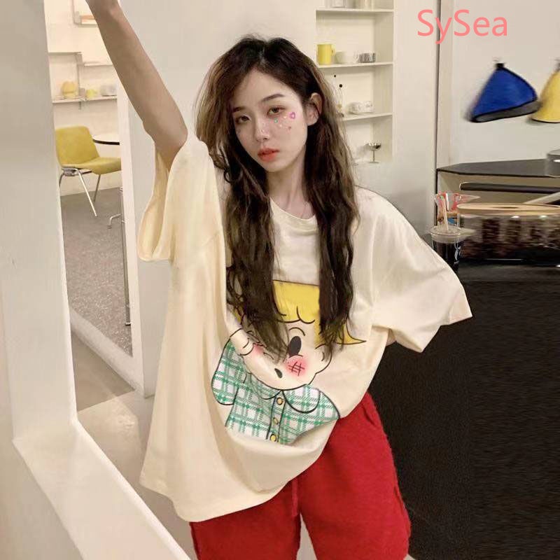 Áo Thun In Hình Dễ Thương Phong Cách Hàn Quốc Cho Nữ