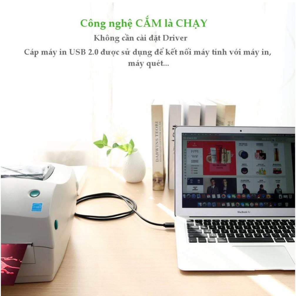 Dây máy in USB 2.0 dài từ 1-5m UGREEN US135 ✔HÀNG CHÍNH HÃNG ✔