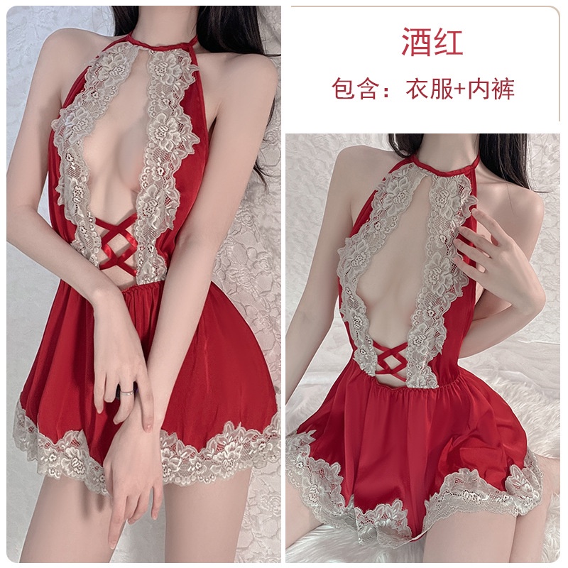 Đầm ngủ 2 dây phối ren gợi cảm 5115