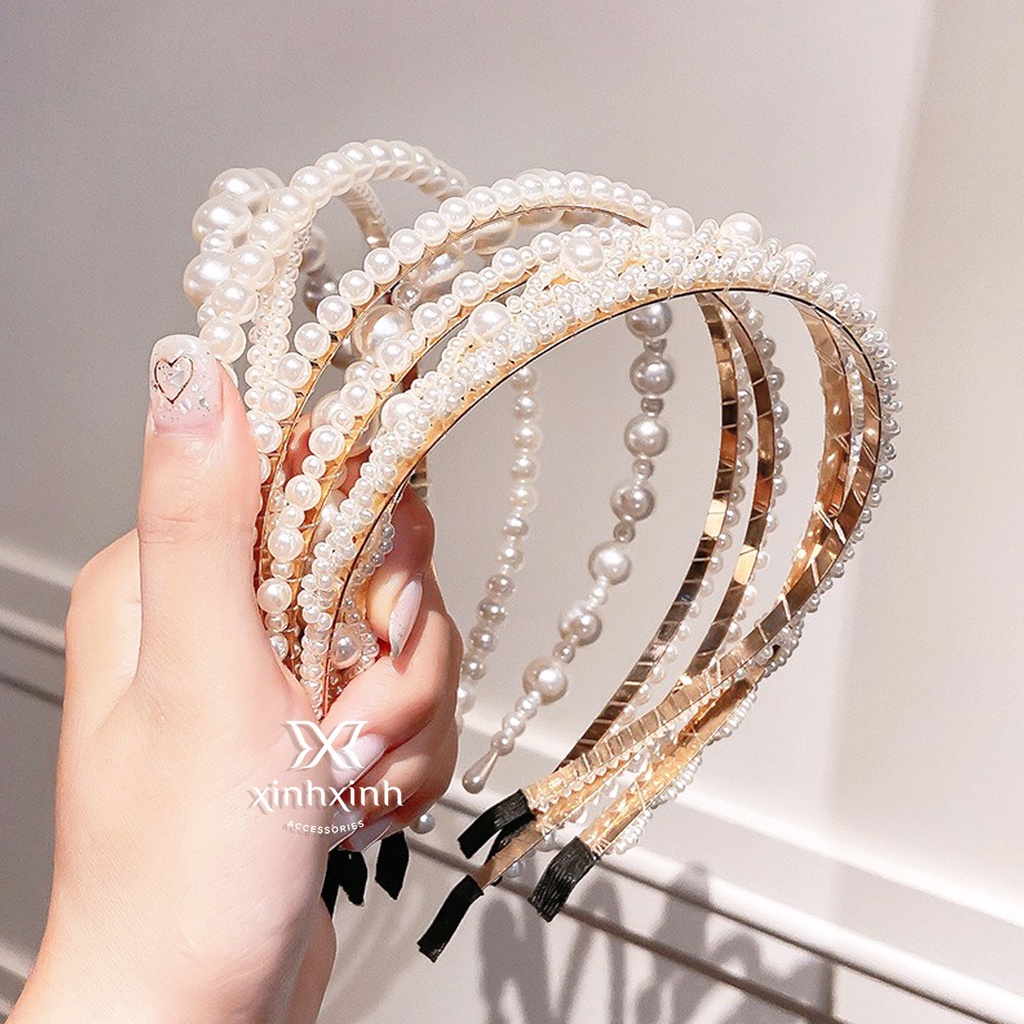 Xước tóc, bờm tóc kết hạt sang chảnh dễ thương - Xinh Xinh Accessories