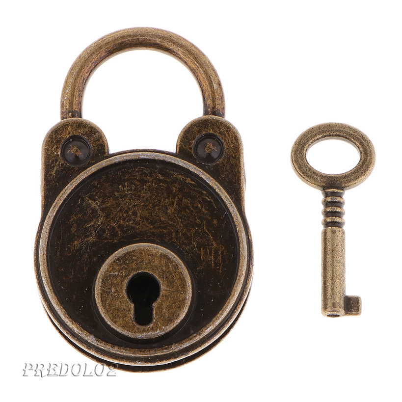 Antique Alloy Mini Padlocks with Key for Handbag Small Luggage Bronze