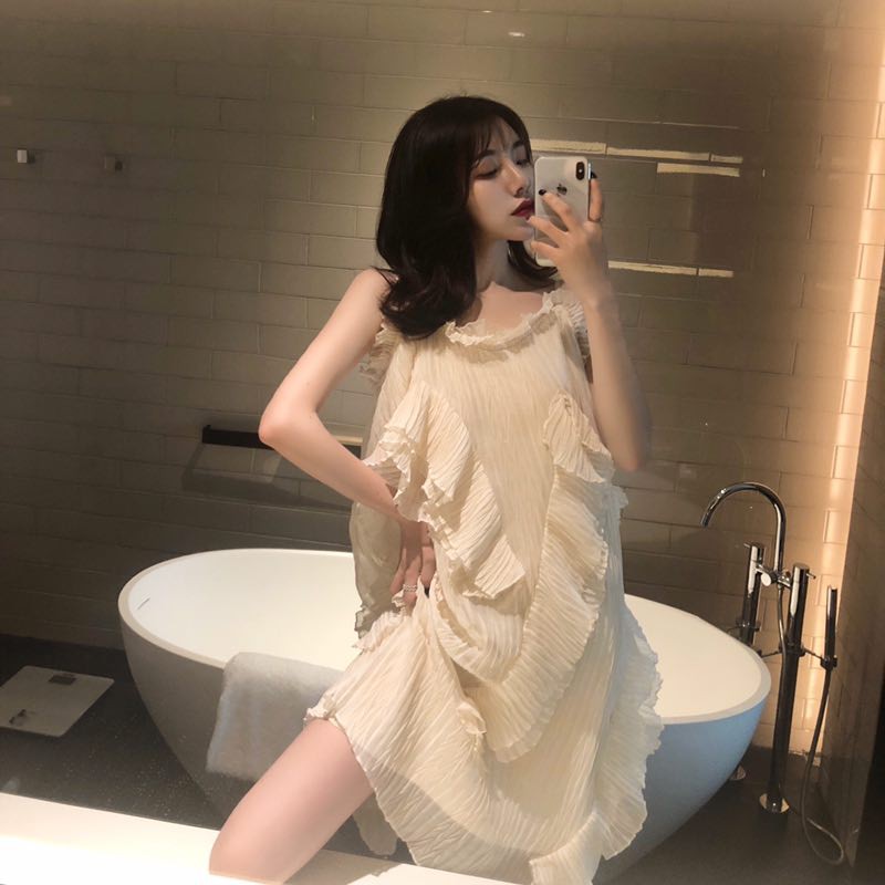 ĐẦM 2 DÂY REN LƯỚI PHỐI BÈO