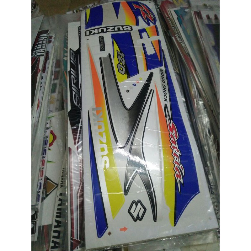 Bộ tem Satria 2006 màu trắng xanh nhập Malaisia