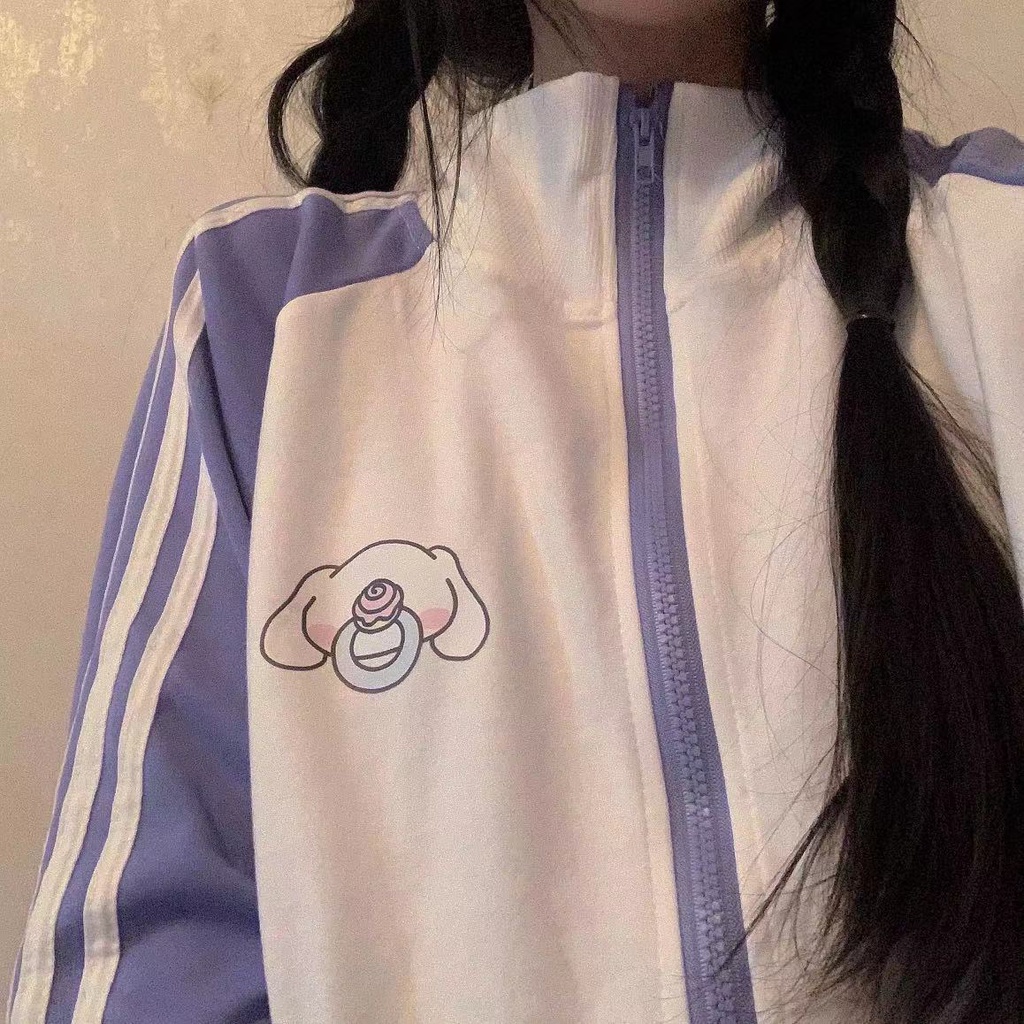 Áo Khoác Hoodie Tay Dài Khóa Kéo Họa Tiết Mèo My Melody Kawaii Hellow Kitty Kuromi Cinnamoroll Phong Cách Harajuku Nhật Bản Cho Nữ