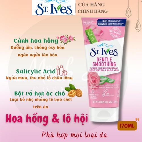 Sữa rửa mặt tẩy tế bào da chết St.Ives 170g (Tươi Mát Trái Mơ, Bơ mật ong, Cafe...