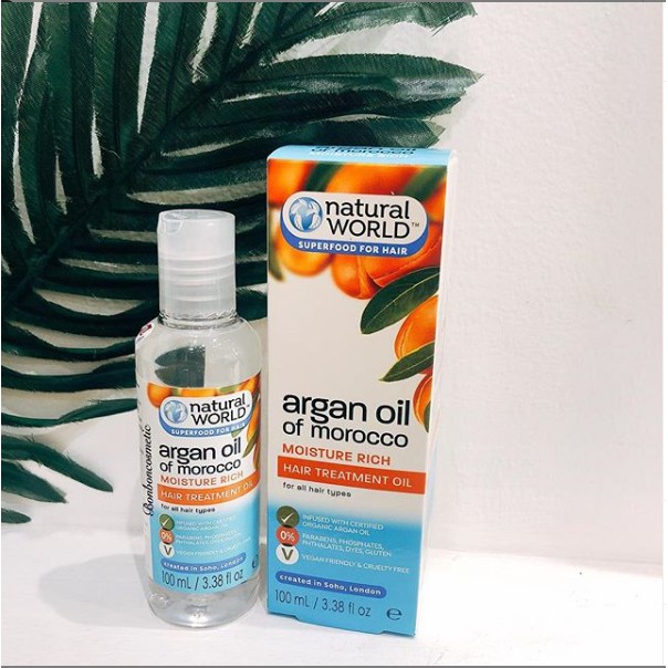Tinh dầu dưỡng tóc ARGAN OIL of MOROCCO (100ml) Natural word Made in UK