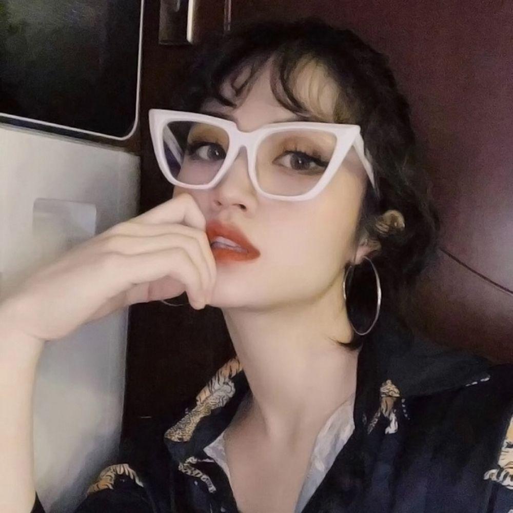 Mắt Kính Gọng Đa Giác Chống Bức Xạ Ánh Sáng Xanh In Họa Tiết Da Báo Phong Cách Vintage