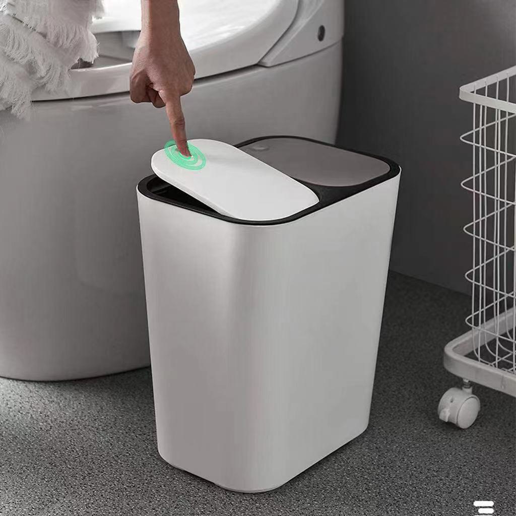 Thùng Đựng Rác Nhựa Có 2 Nắp Dạng Nhấn Tiện Dụng Cho Nhà Bếp / Phòng Khách