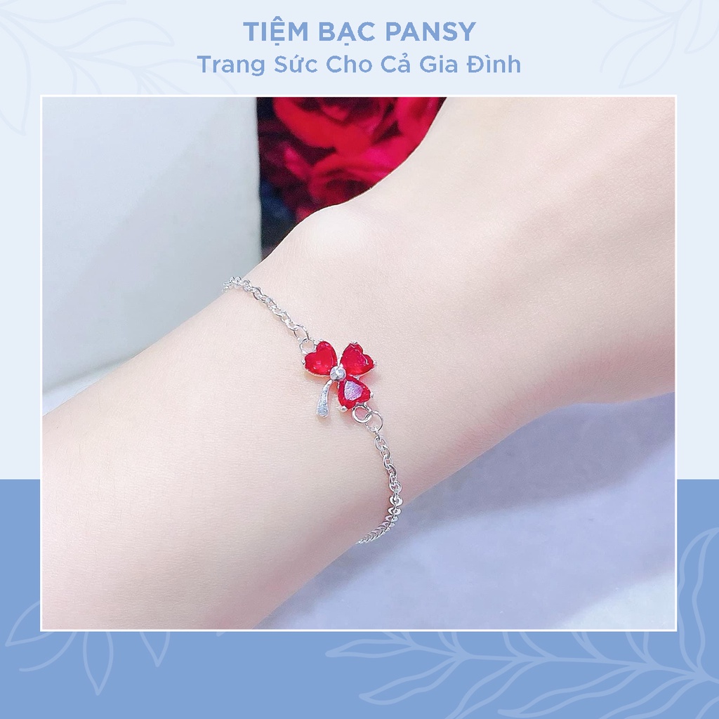 Lắc tay cỏ 3 lá may mắn bằng bạc ta - Vòng lắc đeo tay dây mảnh duyên dáng cho nữ