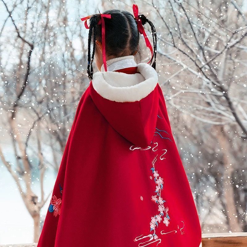 Áo Choàng Hán Phục Bằng Vải Lông Dày Ấm Áp Thời Trang Thu Đông Cho Bé Gái | BigBuy360 - bigbuy360.vn