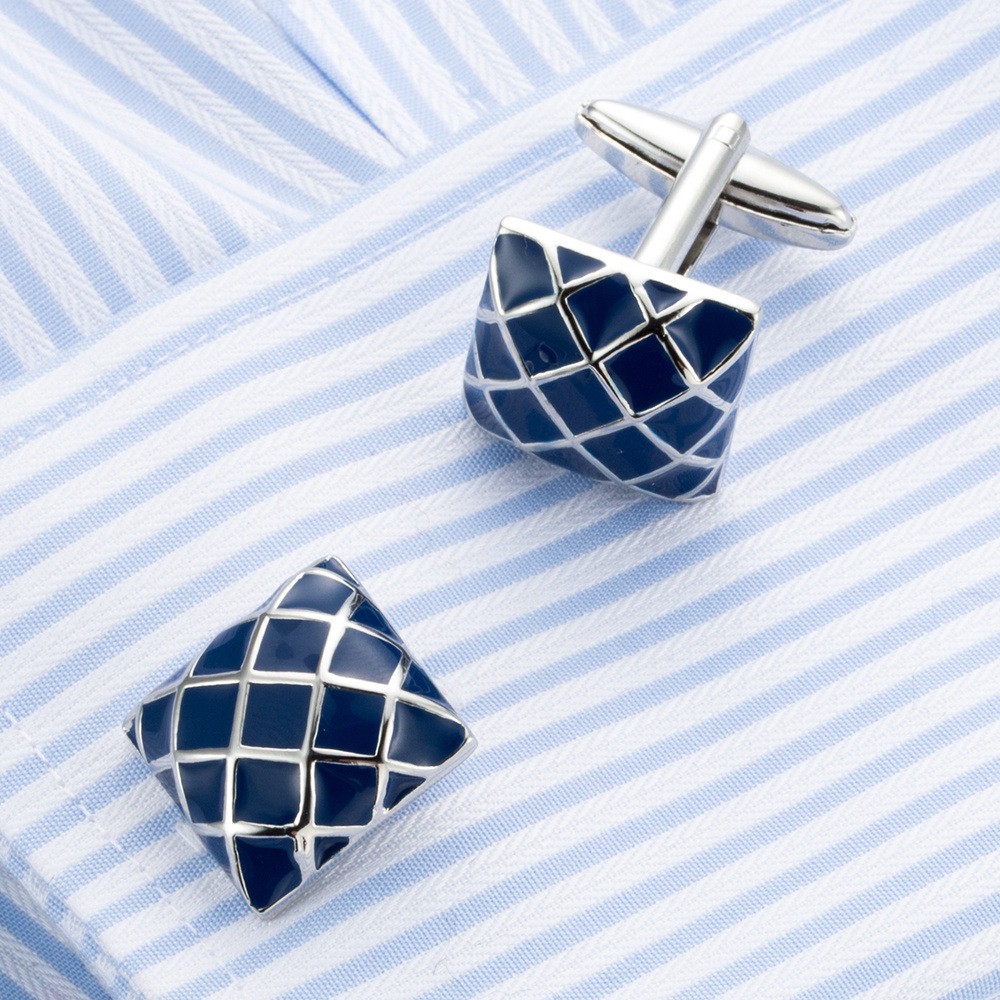 CIN▲Mens Elegant French Shirt Cufflinks Business Plaid Dress Cuffs Suit Button Cuff