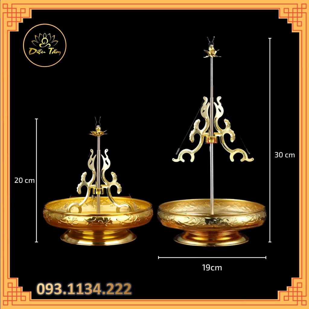 Khay Nhang Hương Vòng - Đồ Thờ Cúng khay hình rồng vàng