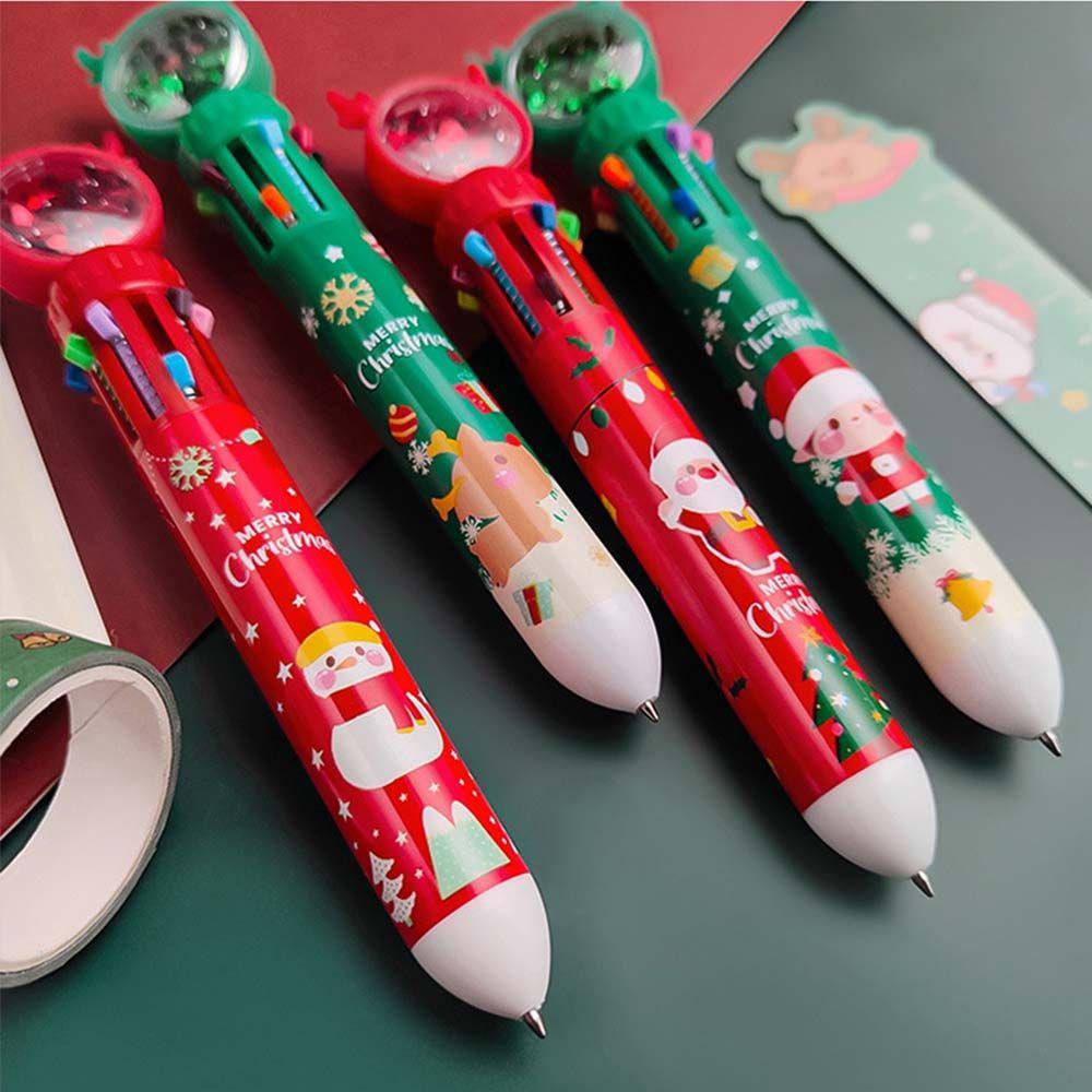 Epoch Bút Bi Họa Tiết Ông Già Noel Dễ Thương 10 Màu Tùy Chọn