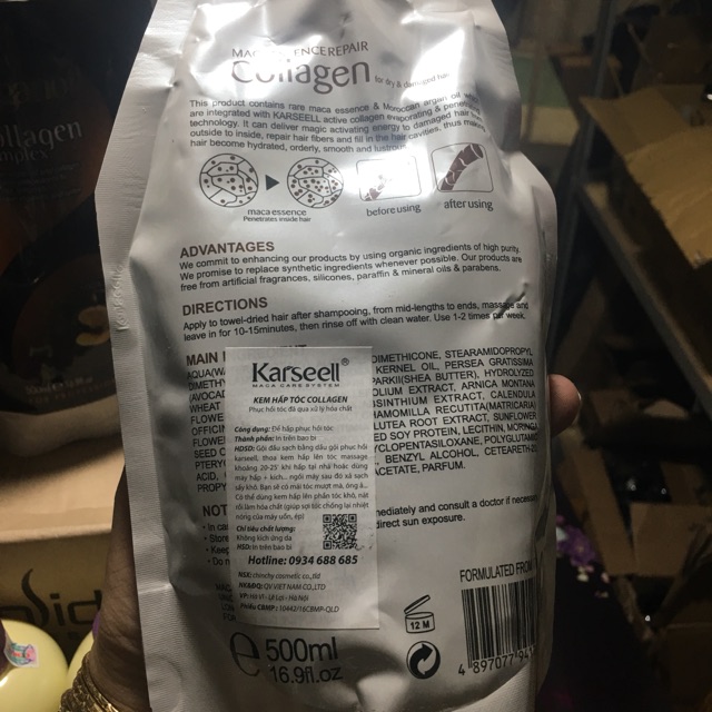 KEM HẤP DẦU COLLAGEN KARSELL (ý) 500ml