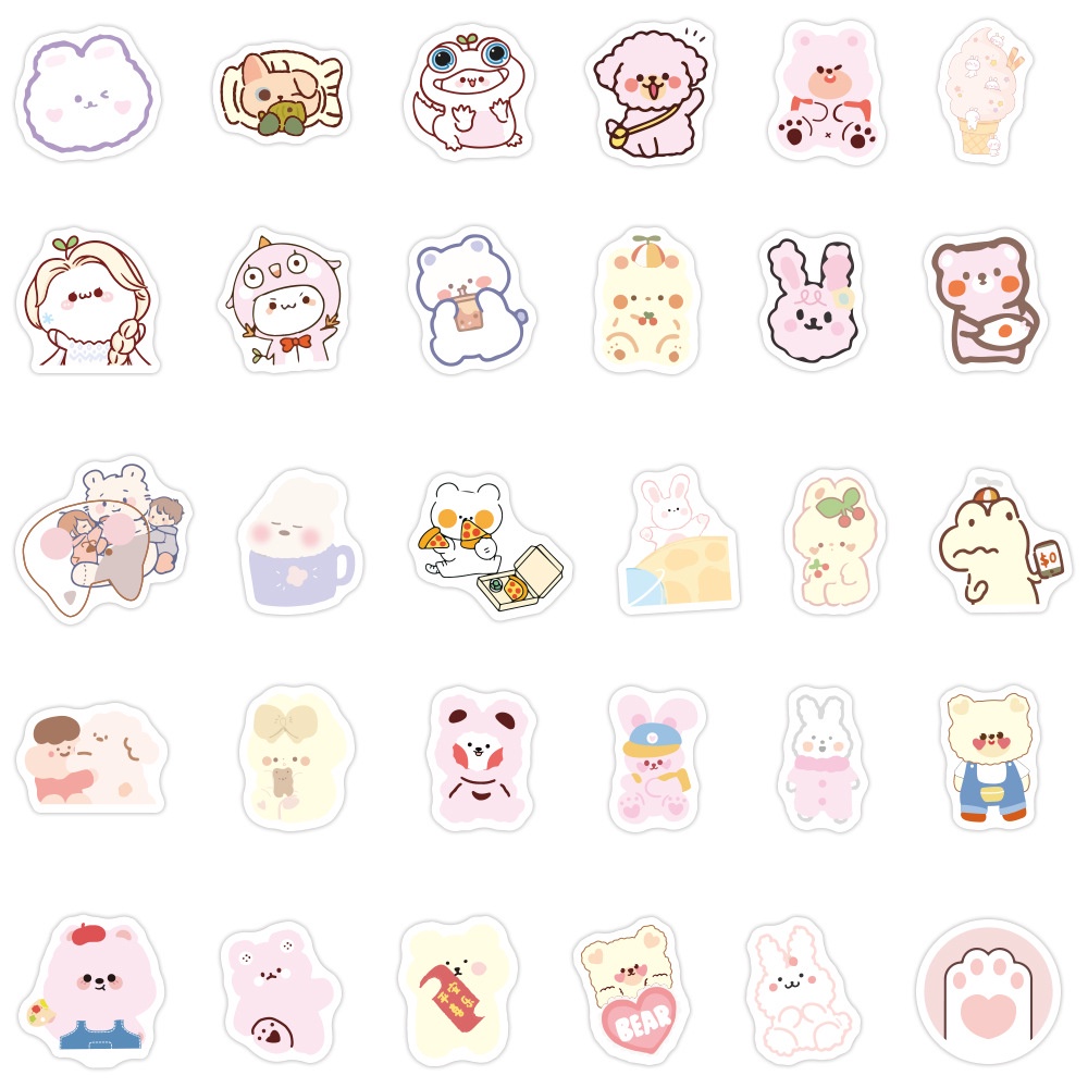 Sticker cute dán điện thoại, hình dán laptop chống nước, mũ bảo hiểm, vali sét 100 miếng