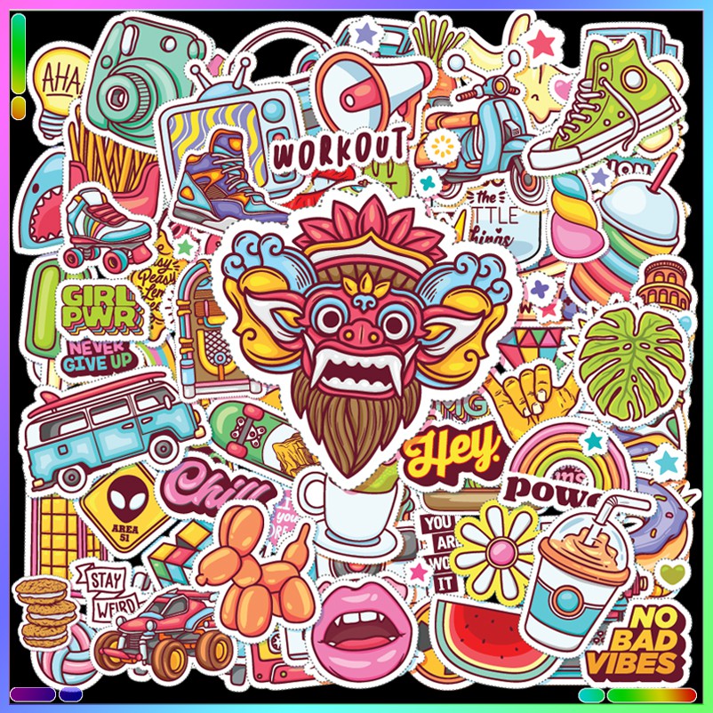 100 Sticker dán Đường Phố cool - sticker cao cấp dán vali, dán nón bảo hiểm, dán laptop, dán điện thoại