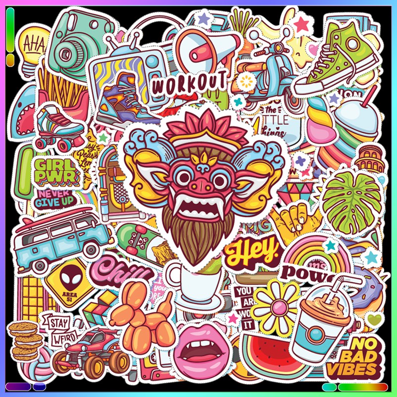 100 Sticker dán Đường Phố cool - sticker cao cấp dán vali, dán nón bảo hiểm, dán laptop, dán điện thoại