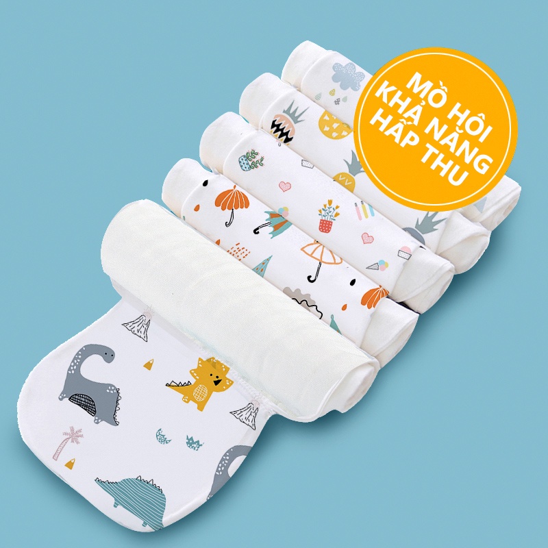 [Einmilk.ân Ninh]Khăn Thấm Mồ Hôi 6 Lớp 100% Cotton Muslin Thấm Hút Nhanh, Thoáng Khí Cao, Cho Trẻ Khô Ráo Qat