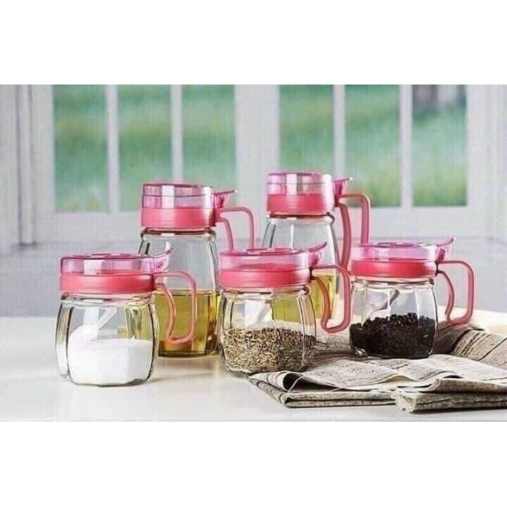 Sỉ set 5 hũ gia vị thuỷ tinh loại đẹp