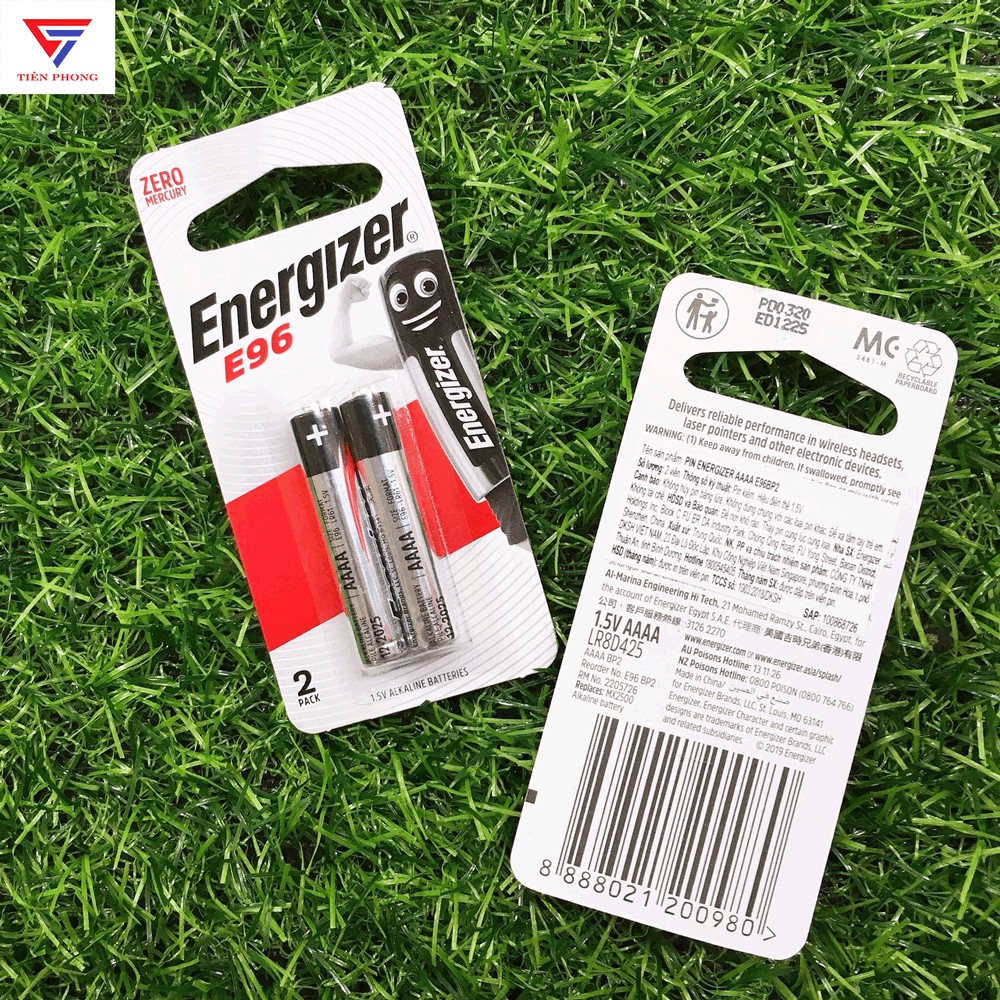 Pin AAAA (4A) Energizer E96 1.5V alkaline - Vỉ 2 viên Chính hãng