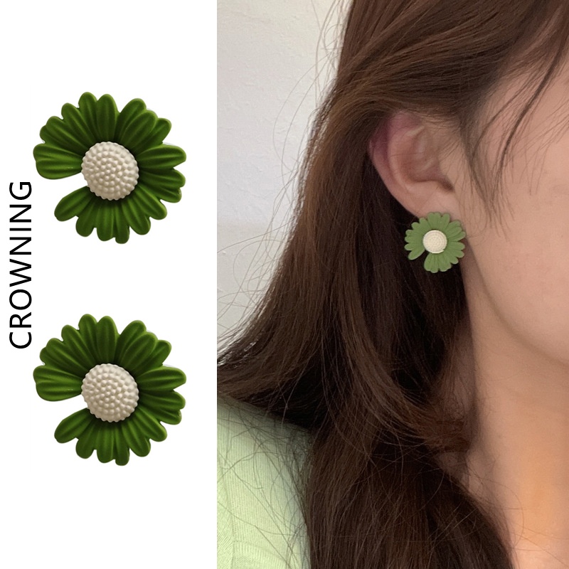 Bông Tai Hình Hoa Cúc Bằng Bạc S925 Phong Cách Hàn Quốc Thời Trang 2022 Dành Cho Nữ