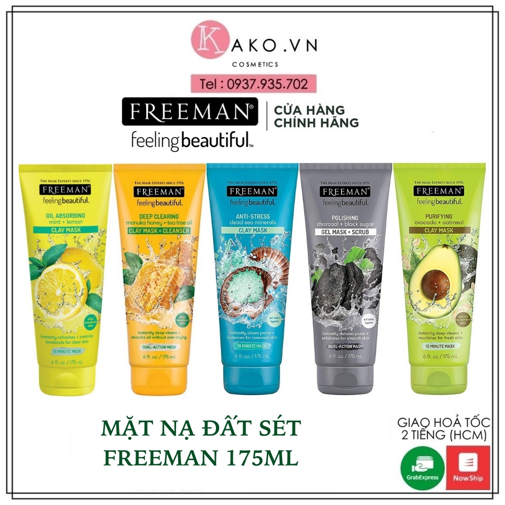 (Hàng USA) Mặt nạ Freeman Feeling Beautiful Facial Clay Mask, 175ml