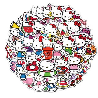 Bộ 50 Miếng Dán Hoạt Hình Hello Kitty Dễ Thương