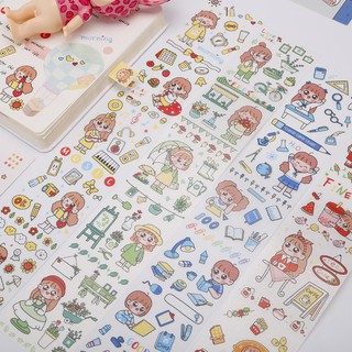 Sticker Nhãn Dãn Tem DIY Cô Gái YUMI Trang Trí Cực Dễ Thương - RosyPosy