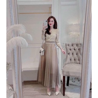 Chân váy lưới loang cá tính